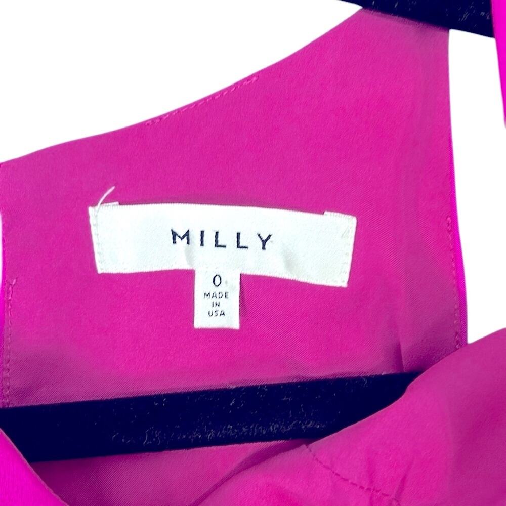 Milly Magenta Pleated Silk Camisole Women's Size 0 - Picture 4 of 8